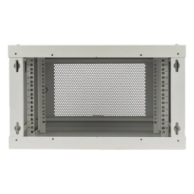 Gabinete de Pared / 6U / 19" / Profundidad 455 mm (1.49 ft) / Carga 80 kg / Acero Reforzado / Puerta Perforada / Color Blanco