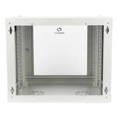 Gabinete de Pared 9U / Rack 19" / Cristal Templado / Profundidad 479.5 mm / Carga 80 kg / Acero Reforzado