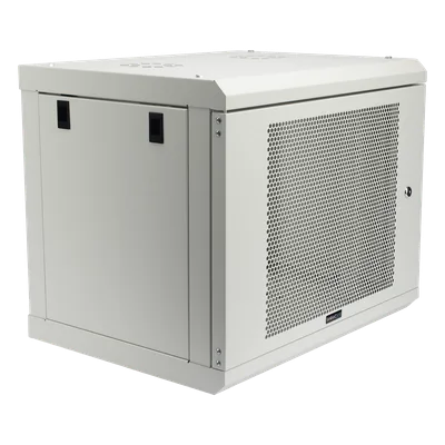 Gabinete de Pared / 9U / Profundidad 455 mm / Puerta Perforada / Carga 80 kg / Acero Reforzado / Color Blanco