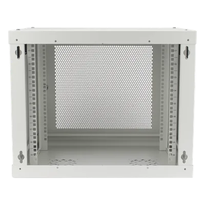 Gabinete de Pared / 9U / Profundidad 455 mm / Puerta Perforada / Carga 80 kg / Acero Reforzado / Color Blanco