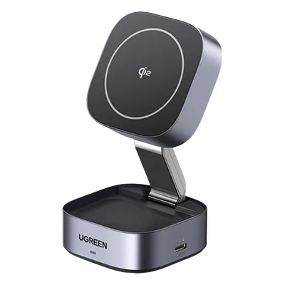 Cargador Inalámbrico 2 en 1 / Qi 2 15W / Base Auriculares 5W / Salida USB-C 5W / Potencia Total 25W / Protección Múltiple