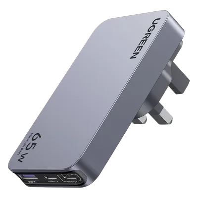 Cargador Rápido GaN / 65W / 3 Puertos / PD 3.0 / PPS / QC 4.0 / 100-240V