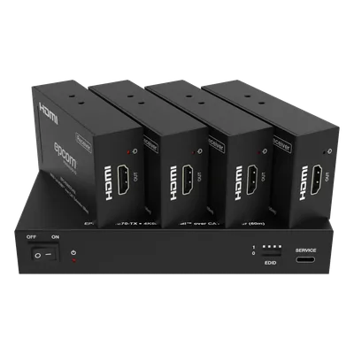Splitter Extensor HDMI 1x4 / 4K@60Hz / Transmisión 60 m (196.9 ft) / Cable Cat6 / EDID / HDCP 2.2 / Salida Loop