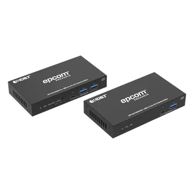 Extensor USB 3.2 Gen 1 / 100 m (328 ft) / CAT6a / 5 Gbps / 4x USB-A + 1x USB-C / PoC 24V Bidireccional / RS-232 / GPIO / API