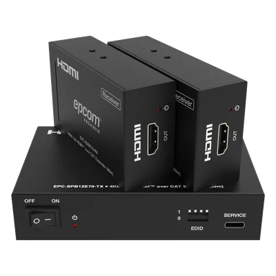 Splitter HDMI / 1x2 / 4K@60Hz a 60 m (197 ft) / 4K@30Hz a 70 m (230 ft) / Extensión Cat6 / Salida Loop / EDID / HDCP 2.2 / PoC