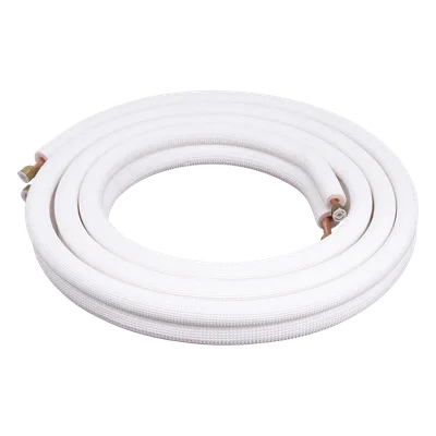 Kit de Tubería para Minisplit / 1 Tonelada / Líneas 1/4" y 3/8" / Longitud 4 m (13.1 ft) / Aluminio / Acabado Mate Blanco