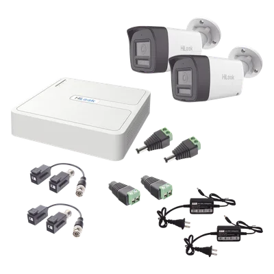 Kit de Videovigilancia TurboHD / DVR 4 Canales / 2 Cámaras Bala 2 Megapixel / Dual Light 20 m (65.6 ft) + IR 30 m (98.4 ft) / Audio Bidireccional / Exterior IP67