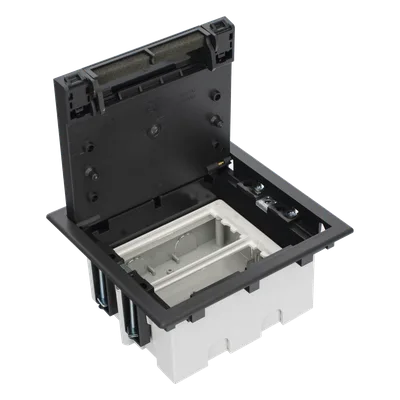 Caja de Piso Falso / 2 Módulos Dobles / Profundidad Ajustable 90-120 mm (3.54-4.72 in) / Tapa Embellecedor / IK08 / +125 °C