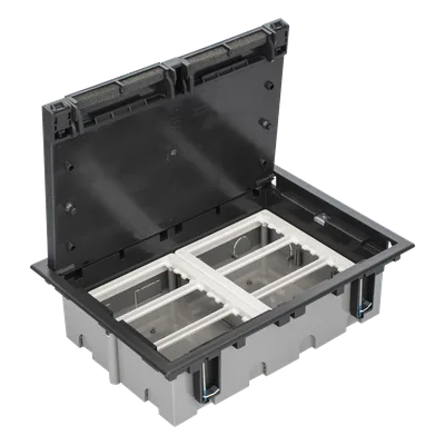 Caja de Piso Falso / 6 Módulos Dobles / Profundidad Ajustable 90-120 mm (3.54-4.72 in) / Tapa Embellecedora / IK08 / +125 °C