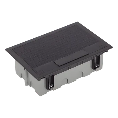 Caja de Pavimento / 4 Módulos / Profundidad Ajustable 70-100 mm (2.76-3.94 ft) / Carga 1300 kg / Resistencia 850°C / Incluye Cubeta y Embellecedor