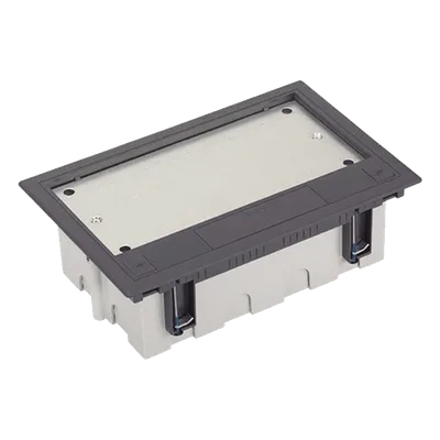 Caja de Pavimento / 4 Módulos / Profundidad Ajustable 70-100 mm (2.76-3.94 ft) / Carga 1300 kg / Resistencia 850°C / Incluye Cubeta y Embellecedor