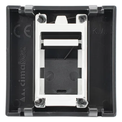 Módulo de Placa / 1 Espacio Keystone RJ45 / Guardapolvo Integrado / Acabado Grafito RAL 7021 / 45 × 45 mm / Compatible Cajas Teleblock y Ofiblock