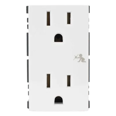 Módulo Dúplex de Contactos Eléctricos / 10A / 127V / Sistema de Seguridad Antiobjetos / Compatible con Cajas para Pavimento / Embornamiento a Tornillo