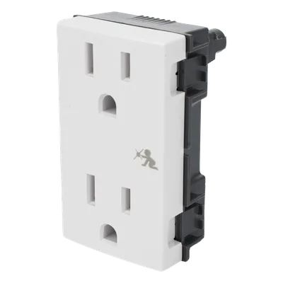 Módulo Dúplex de Contactos Eléctricos / 10A / 127V / Sistema de Seguridad Antiobjetos / Compatible con Cajas para Pavimento / Embornamiento a Tornillo