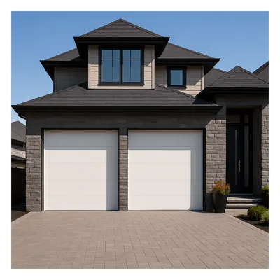 Puerta de Garage Seccional / 2.74 x 2.74 m (9 x 9 ft) / Panel Calibre 26 / Poliuretano 42 mm / Densidad 42 kg/m³ / 6 Secciones / Estilo Americano