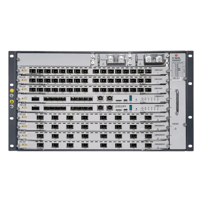 OLT Modular Chasis / 7 Ranuras de Servicio / GPON/XGS-PON Combo / 16 Puertos GPON / Intercambio en Caliente / Redundancia 24/7