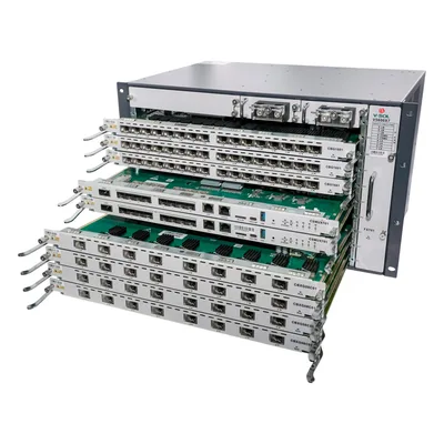 OLT Modular Chasis / 7 Ranuras de Servicio / GPON/XGS-PON Combo / 16 Puertos GPON / Intercambio en Caliente / Redundancia 24/7