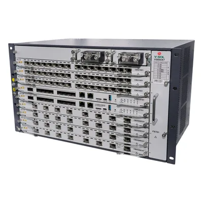 OLT Modular Chasis / 7 Ranuras de Servicio / GPON/XGS-PON Combo / 16 Puertos GPON / Intercambio en Caliente / Redundancia 24/7