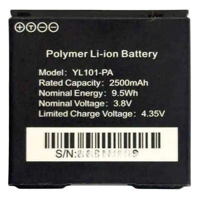 Batería de Respaldo / 2500 mAh / 3.8 VCC / Litio de Alta Densidad / 40 x 40 x 14 mm