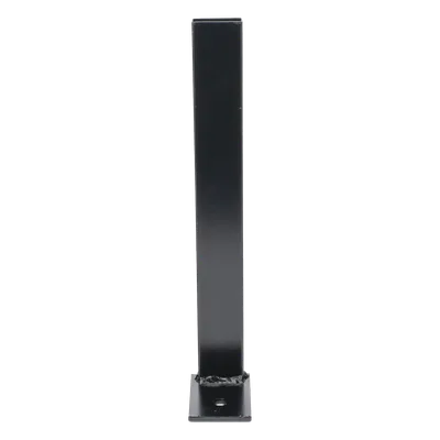 Pies Base para Escalera Tubular / 1.5 x 12 Pulgadas / Acero al Carbón / Pintura Epóxica Negra / Fijación Suelo / Par 2 Piezas