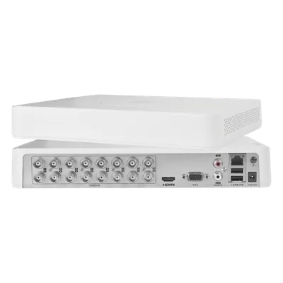 DVR Híbrido / 16 Canales TurboHD + 2 Canales IP / 2 Megapixel (1080p) Lite / AcuSense Lite / Audio Bidireccional / H.265+ / 1 Bahía HDD / Salida Full HD