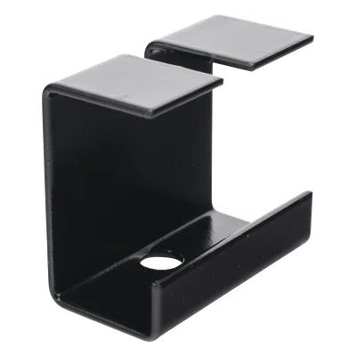 Grapa de Suspensión para Escalera Tubular / 1.5" de Peralte / 12" de Ancho / Acero al Carbón / Recubrimiento Epóxico Negro