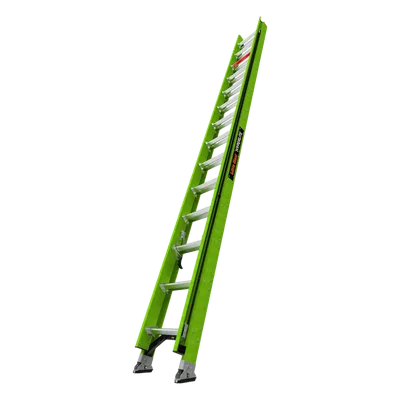 Escalera de Extensión / Aluminio + Fibra de Vidrio / 8.5 m (27.9 ft) / Capacidad 136 kg / Peso 24.31 kg / Escalones Antifatiga / Sistema de Polea Reducido