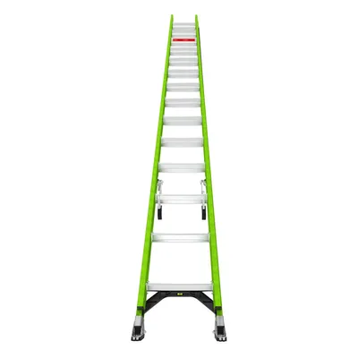 Escalera de Extensión / Aluminio + Fibra de Vidrio / 8.5 m (27.9 ft) / Capacidad 136 kg / Peso 24.31 kg / Escalones Antifatiga / Sistema de Polea Reducido