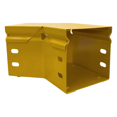 Curva Horizontal para Fibra Óptica / 45° / Aluminio 4" x 4" / Radio 8" / Epóxica Amarilla / Incluye Accesorios