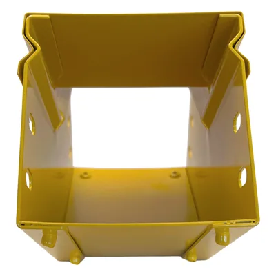 Curva Vertical Interior / 45° / Aluminio 4" x 4" / Radio 8" / Epóxica Amarilla / Con Tapa y Accesorios