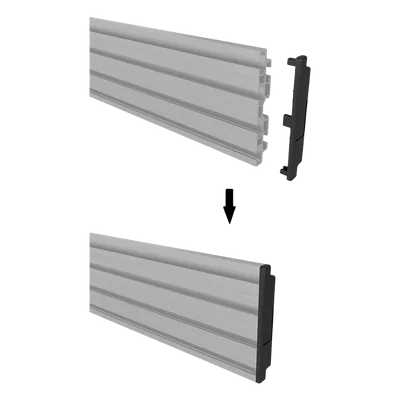 Riel de Aluminio para Videowall / Longitud 1750 mm (5.74 ft) / Ancho 120 mm / Espesor 9 mm / Diseño U / Incluye Tapas y Tornillos