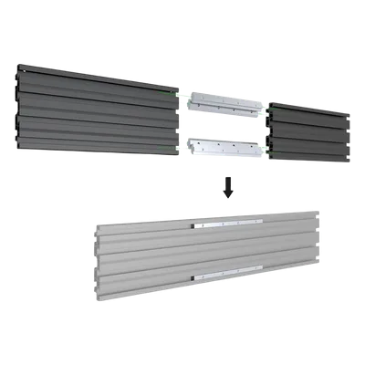 Riel de Aluminio para Videowall / Longitud 1750 mm (5.74 ft) / Ancho 120 mm / Espesor 9 mm / Diseño U / Incluye Tapas y Tornillos