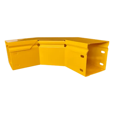 Curva Horizontal para Fibra Óptica / 90° / Aluminio 4" x 4" / Radio 8" / Epóxico Amarillo