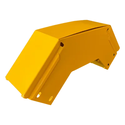 Curva Vertical Exterior / 90° / Aluminio 4" x 4" / Radio 8" / Epóxico Amarillo / IP para Exteriores