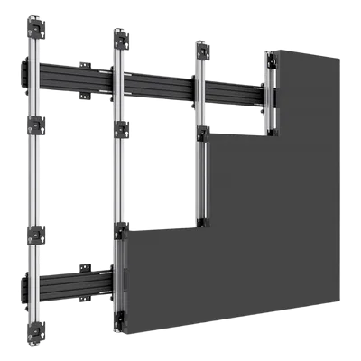 Riel de Aluminio / Longitud 1670 mm (65.7 ft) / Perfil 40 x 40 mm / Diseño Modular / 4 Direcciones de Montaje / Tapas Incluidas