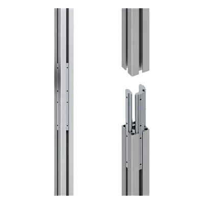 Riel de Aluminio / Longitud 1670 mm (65.7 ft) / Perfil 40 x 40 mm / Diseño Modular / 4 Direcciones de Montaje / Tapas Incluidas
