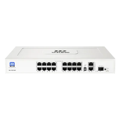 Switch PoE No Administrable / 16 Puertos 10/100 Mbps / 2 Puertos Uplink Gigabit / 1 Ranura SFP 1000 Mbps / Presupuesto PoE 180 W / Hi-PoE 60 W