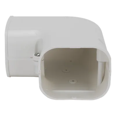 Codo plano para aire acondicionado / PVC rígido blanco / 4 canaletas de 1 m (3.28 ft) / 11 piezas / -20°C a 75°C