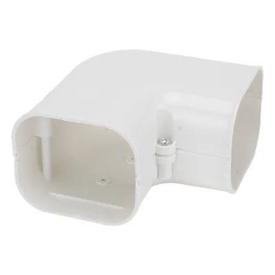 Codo plano para aire acondicionado / PVC rígido blanco / 4 canaletas de 1 m (3.28 ft) / 11 piezas / -20°C a 75°C