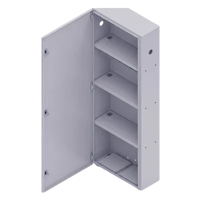 Gabinete para Baterías / Acero Galvanizado / 4 Unidades / Montaje en Poste / Exterior / 1050 mm (3.44 ft) de Altura