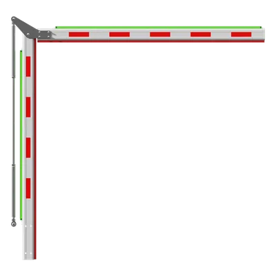 Brazo Articulado para Barrera / Altura Máxima 2.35 m (7.7 ft) / Diseño 1.5+1.5 m (4.9+4.9 ft) / Iluminación Integrada / Instalación Interior / Compatible Serie DS-TMG320