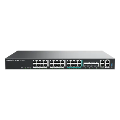 Router Todo-en-Uno / 50 Extensiones PBX / Firewall NGFW 9 Gbps / VPN IPsec 1.3 Gbps / 4x SFP+ 10 GbE / 8x 2.5 GbE / 16x GbE / Gestión en la Nube