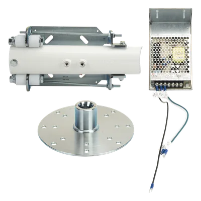 Kit de Instalación Abatible / Brazos Octagonales y Redondos / Soporte Sensores de Borde / Aluminio Resistente / Compatibilidad Múltiples Barreras