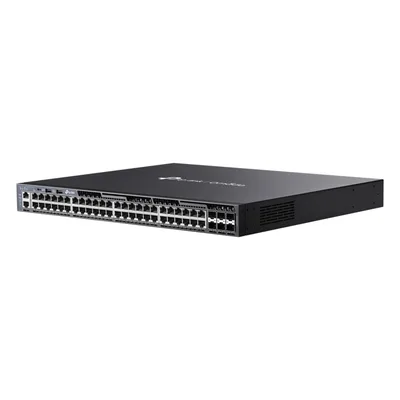 Switch Gestionable L3 / 48 Puertos Gigabit / 6 Slots SFP+ 10G / Capacidad 216 Gbps / Apilamiento 8 Unidades / Fuentes Redundantes