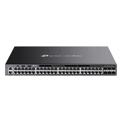 Switch L3 Gestionable Apilable / 48 Puertos Gigabit PoE+ / 6 Ranuras 10G SFP+ / Presupuesto PoE 1440W / Apilamiento 8 Unidades / Enrutamiento OSPF / Gestión Cloud