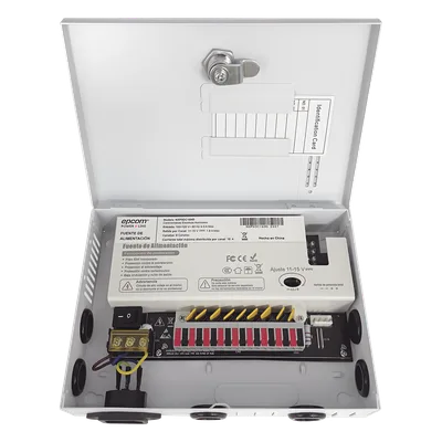 Fuente de Alimentación Profesional / 9 Canales / 16 A Total / 11-15 VCC Ajustable / 200 W / Filtro de Ruido por Canal