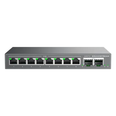 Switch L2 Lite Administrable / 8 Puertos Ethernet 2.5 Gbps / 2 Puertos SFP+ 10 Gbps / VLAN / QoS / Montaje Escritorio o Pared