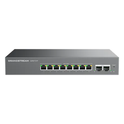 Switch L2 Lite Administrable de 10 Puertos / 8 Puertos Ethernet 2.5 Gbps / 2 Puertos SFP+ 10 Gbps / PoE+ 802.3af/at / VLAN 802.1Q / QoS / IGMP Snooping / Montaje Escritorio, Pared o Rack 19" (0.48 m)