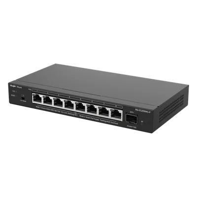 Switch Administrable Capa 2 PoE+ / 8 puertos 2.5Gb / 1 SFP+ 10Gb / 130W PoE / 60Gbps switching / Sin ventilador