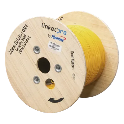 Cable de Fibra Óptica Multimodo / OM4 / Simplex / Tight Buffer 0.9 mm / Diámetro 2.0 mm / PVC Amarillo / Precio Por Metro